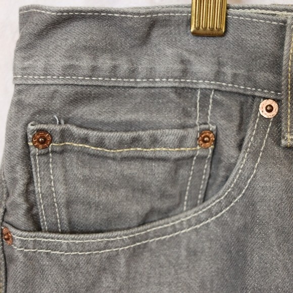 Levis 501 Gray Wash Button Fly Denim Jeans W40 L32 - Picture 5 of 10